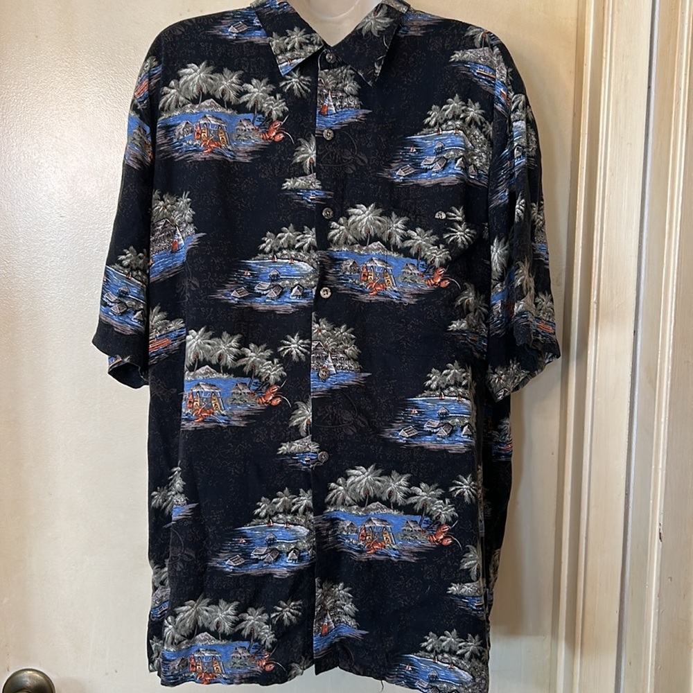 Batik Bay Men’s tropical print button front casual shirt size XL